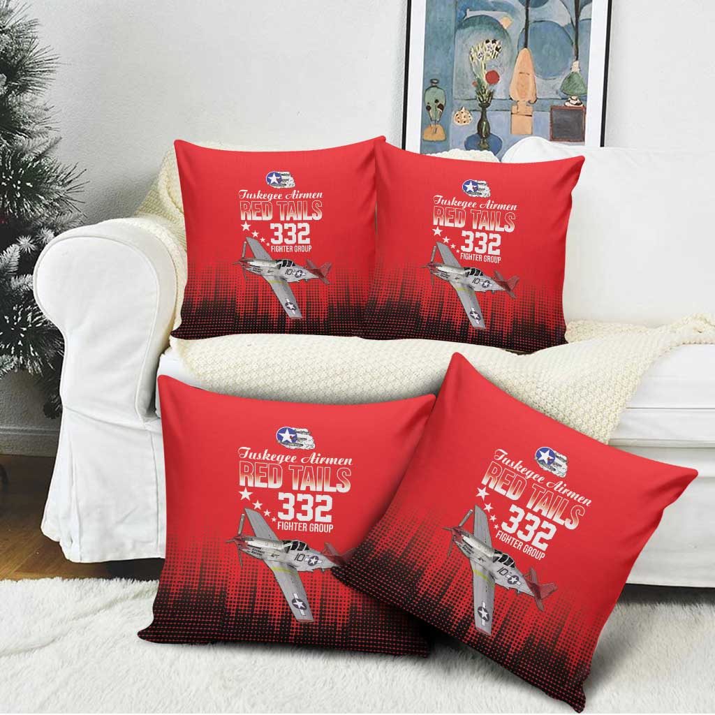 Tuskegee Airmen Red Tails Pillow Cover 332nd Fighter Group WWII Tribute Red Style - Wonder Print Shop