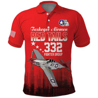 Tuskegee Airmen Red Tails Polo Shirt 332nd Fighter Group WWII Tribute Red Style - Wonder Print Shop