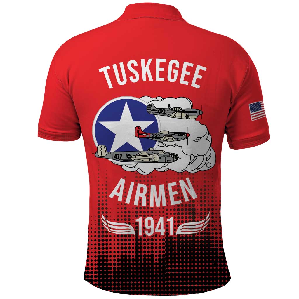 Tuskegee Airmen Red Tails Polo Shirt 332nd Fighter Group WWII Tribute Red Style - Wonder Print Shop