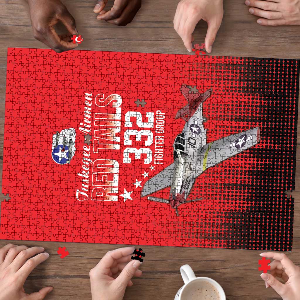 Tuskegee Airmen Red Tails Puzzle 332nd Fighter Group WWII Tribute Red Style - Wonder Print Shop