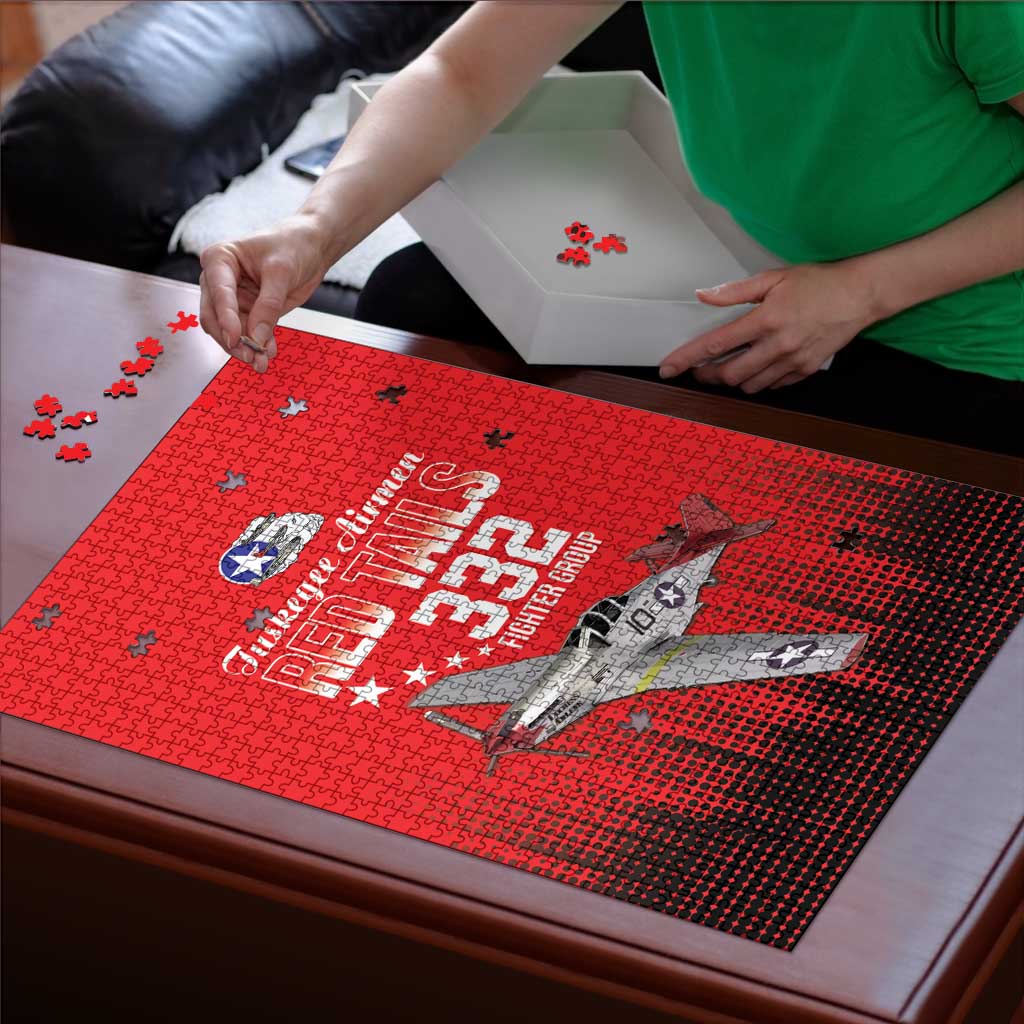 Tuskegee Airmen Red Tails Puzzle 332nd Fighter Group WWII Tribute Red Style - Wonder Print Shop