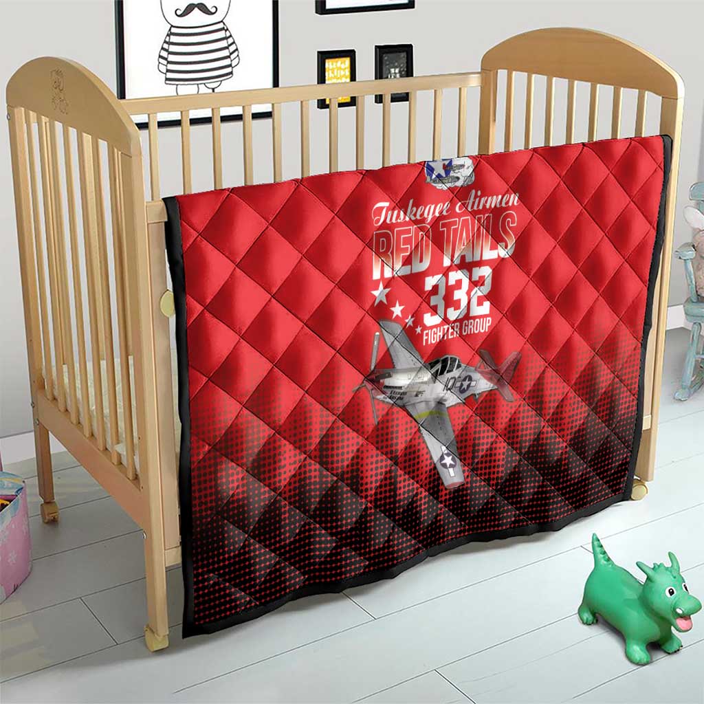 Tuskegee Airmen Red Tails Quilt 332nd Fighter Group WWII Tribute Red Style - Wonder Print Shop