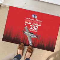 Tuskegee Airmen Red Tails Rubber Doormat 332nd Fighter Group WWII Tribute Red Style - Wonder Print Shop