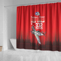 Tuskegee Airmen Red Tails Shower Curtain 332nd Fighter Group WWII Tribute Red Style - Wonder Print Shop