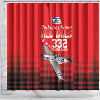 Tuskegee Airmen Red Tails Shower Curtain 332nd Fighter Group WWII Tribute Red Style - Wonder Print Shop