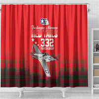 Tuskegee Airmen Red Tails Shower Curtain 332nd Fighter Group WWII Tribute Red Style - Wonder Print Shop