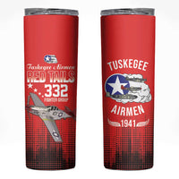 Tuskegee Airmen Red Tails Skinny Tumbler 332nd Fighter Group WWII Tribute Red Style - Wonder Print Shop