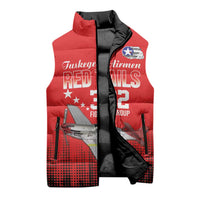 Tuskegee Airmen Red Tails Sleeveless Puffer Jacket 332nd Fighter Group WWII Tribute Red Style - Wonder Print Shop
