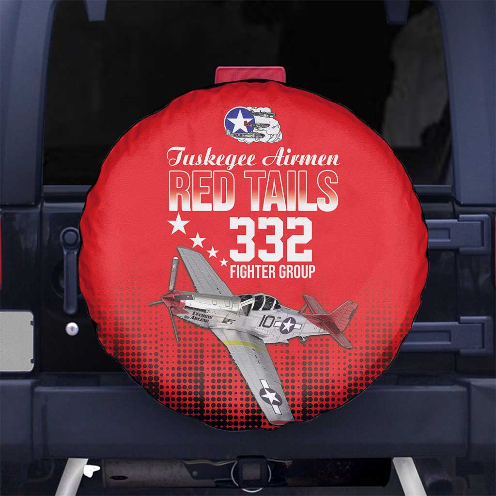 Tuskegee Airmen Red Tails Spare Tire Cover 332nd Fighter Group WWII Tribute Red Style - Wonder Print Shop