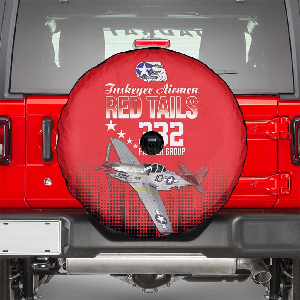 Tuskegee Airmen Red Tails Spare Tire Cover 332nd Fighter Group WWII Tribute Red Style - Wonder Print Shop