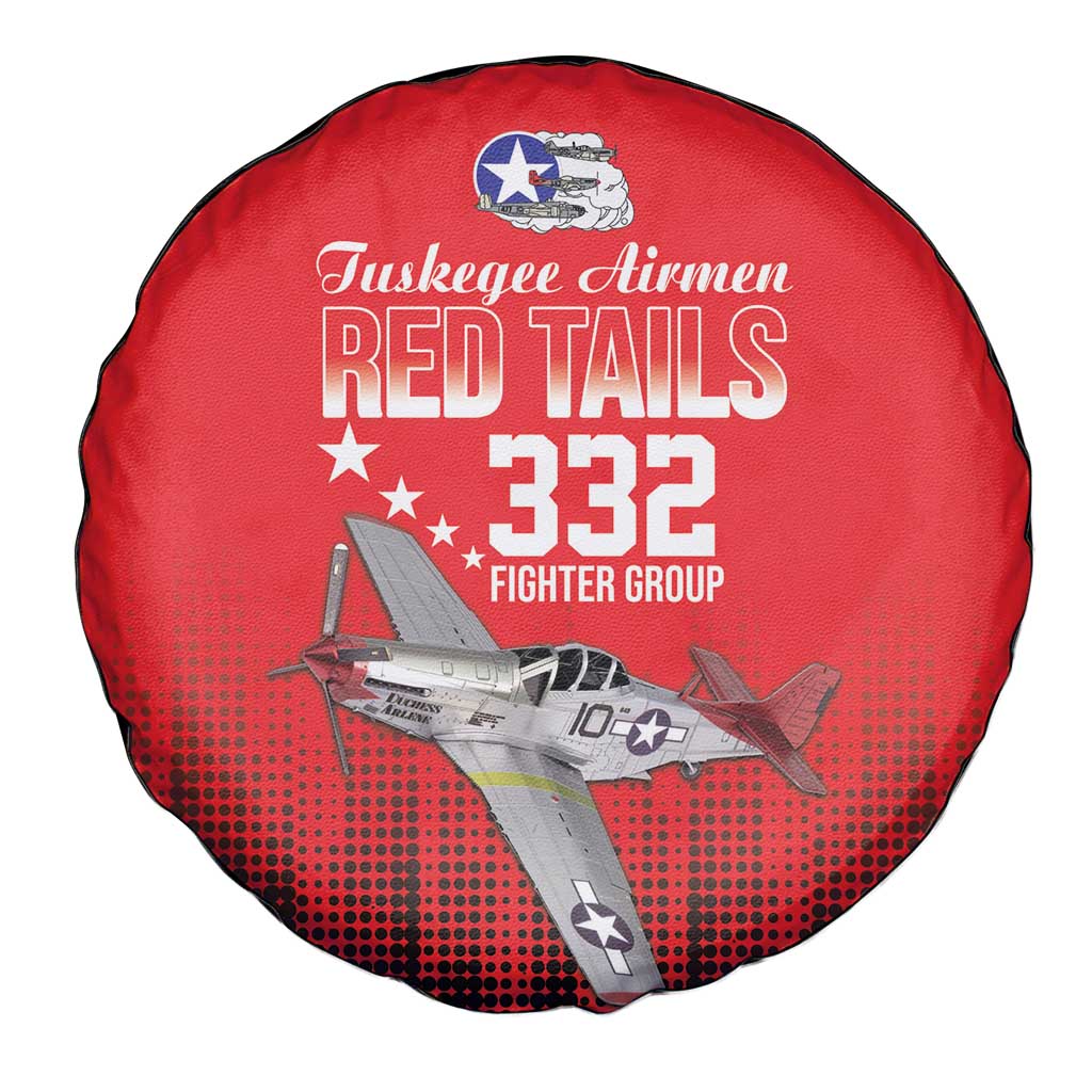 Tuskegee Airmen Red Tails Spare Tire Cover 332nd Fighter Group WWII Tribute Red Style - Wonder Print Shop