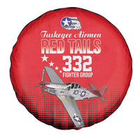 Tuskegee Airmen Red Tails Spare Tire Cover 332nd Fighter Group WWII Tribute Red Style - Wonder Print Shop