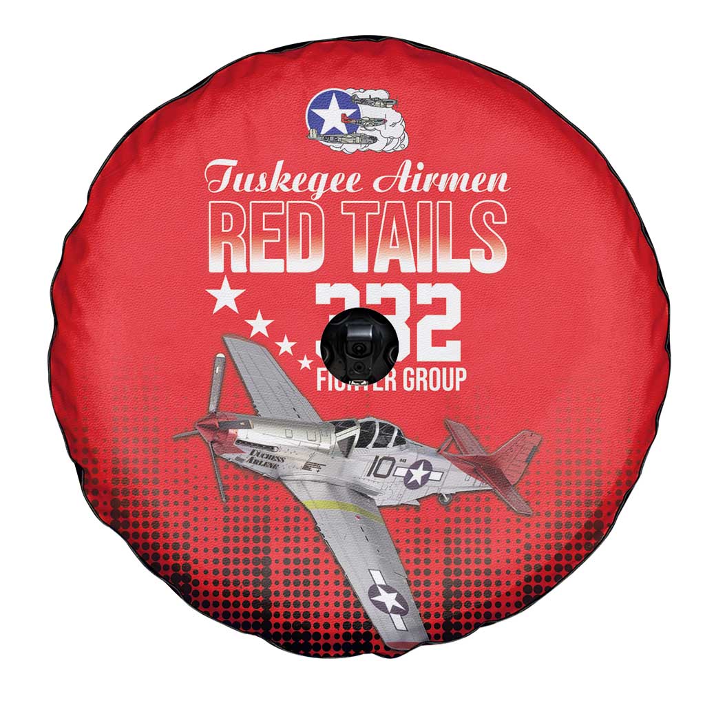 Tuskegee Airmen Red Tails Spare Tire Cover 332nd Fighter Group WWII Tribute Red Style - Wonder Print Shop
