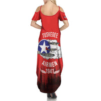 Tuskegee Airmen Red Tails Summer Maxi Dress 332nd Fighter Group WWII Tribute Red Style - Wonder Print Shop