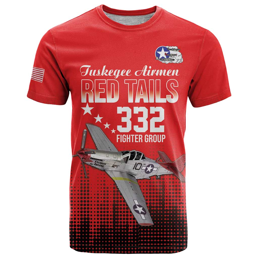 Tuskegee Airmen Red Tails T Shirt 332nd Fighter Group WWII Tribute Red Style - Wonder Print Shop