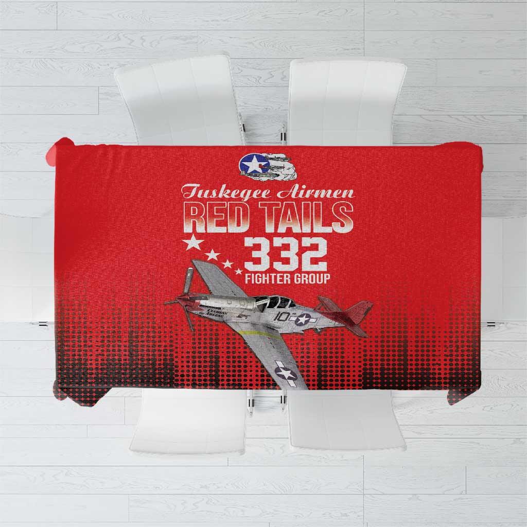 Tuskegee Airmen Red Tails Tablecloth 332nd Fighter Group WWII Tribute Red Style - Wonder Print Shop