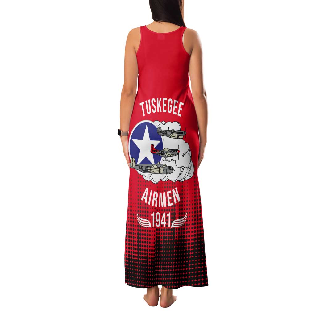 Tuskegee Airmen Red Tails Tank Maxi Dress 332nd Fighter Group WWII Tribute Red Style - Wonder Print Shop