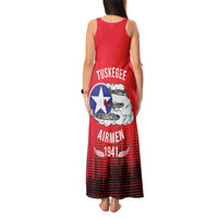 Tuskegee Airmen Red Tails Tank Maxi Dress 332nd Fighter Group WWII Tribute Red Style - Wonder Print Shop