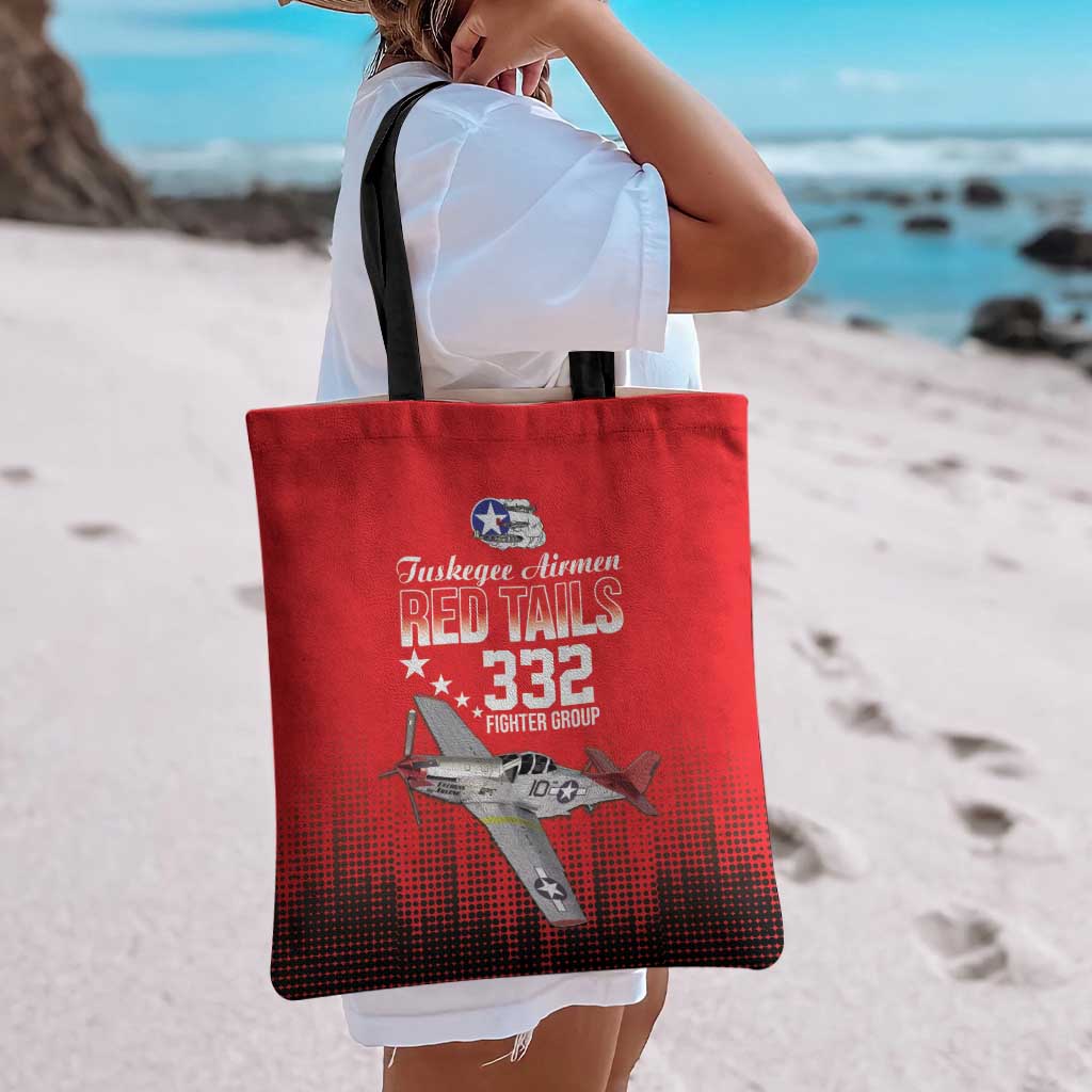 Tuskegee Airmen Red Tails Tote Bag 332nd Fighter Group WWII Tribute Red Style - Wonder Print Shop