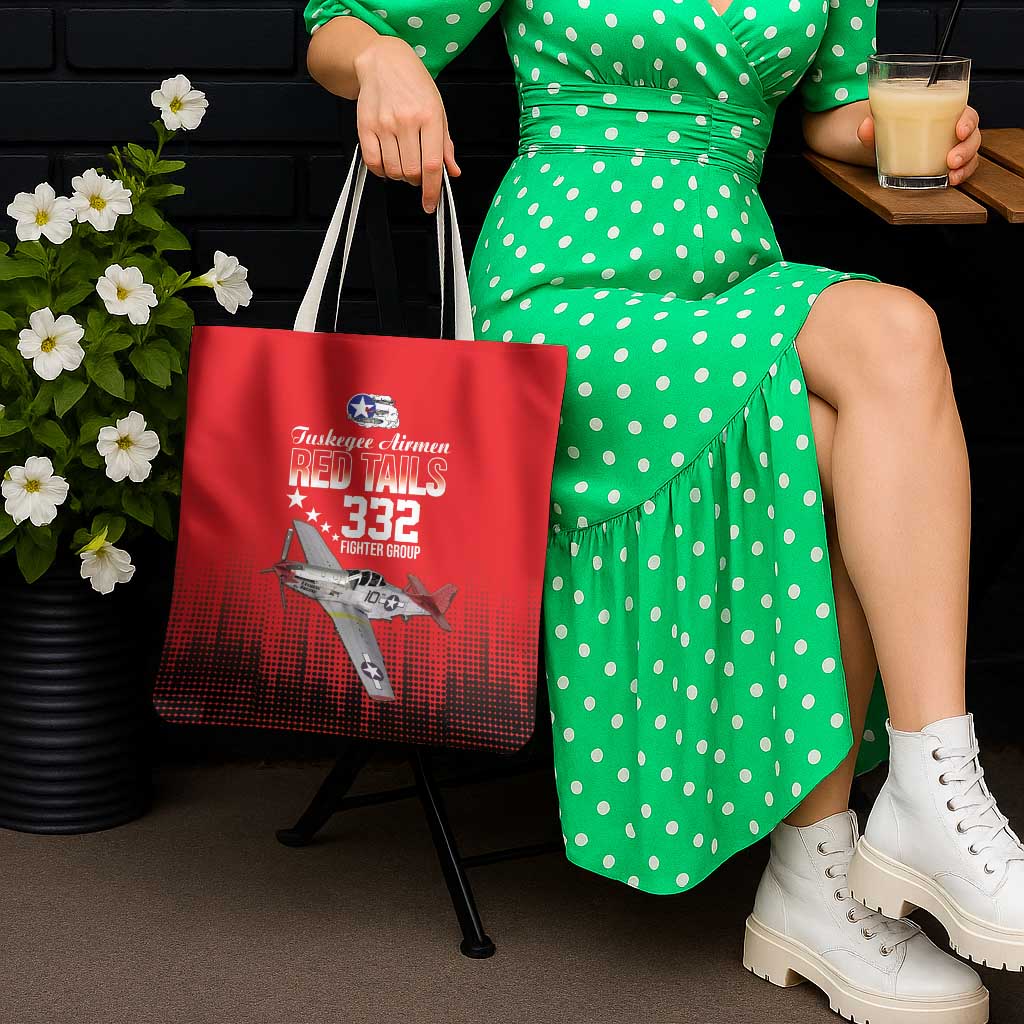 Tuskegee Airmen Red Tails Tote Bag 332nd Fighter Group WWII Tribute Red Style - Wonder Print Shop