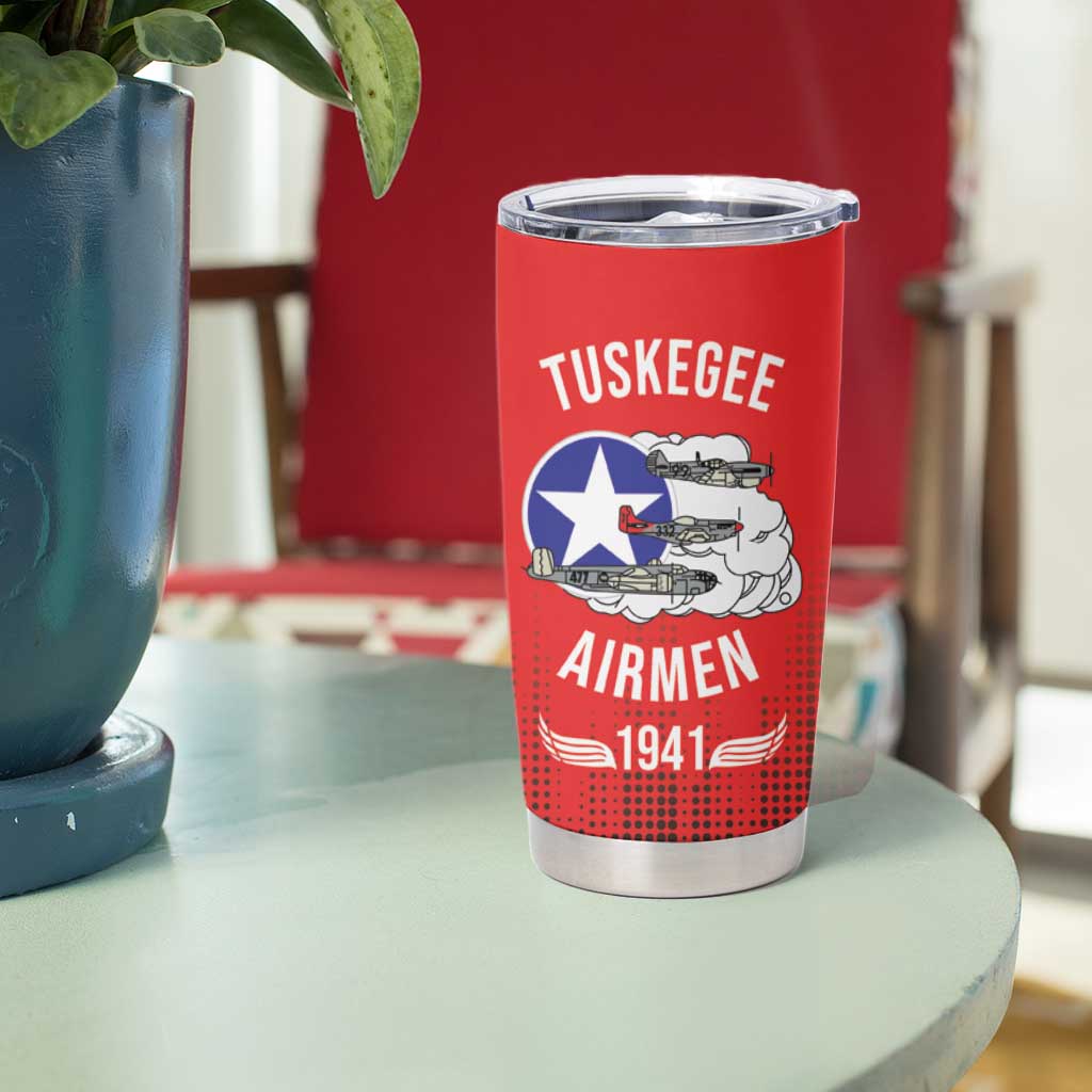 Tuskegee Airmen Red Tails Tumbler Cup 332nd Fighter Group WWII Tribute Red Style - Wonder Print Shop