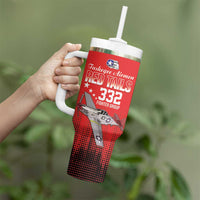 Tuskegee Airmen Red Tails Tumbler With Handle 332nd Fighter Group WWII Tribute Red Style - Wonder Print Shop
