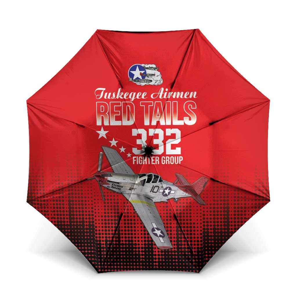 Tuskegee Airmen Red Tails Umbrella 332nd Fighter Group WWII Tribute Red Style - Wonder Print Shop