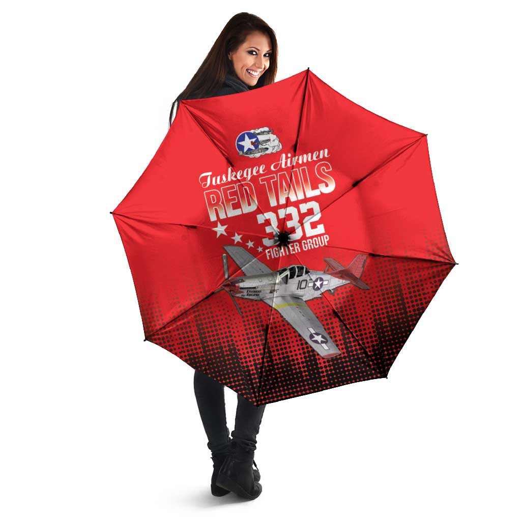 Tuskegee Airmen Red Tails Umbrella 332nd Fighter Group WWII Tribute Red Style - Wonder Print Shop