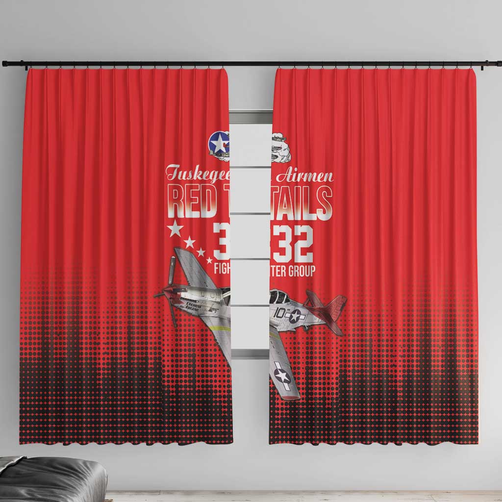 Tuskegee Airmen Red Tails Window Curtain 332nd Fighter Group WWII Tribute Red Style - Wonder Print Shop