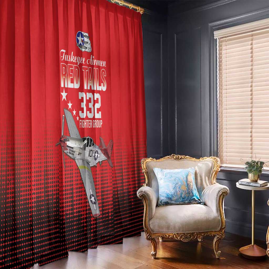 Tuskegee Airmen Red Tails Window Curtain 332nd Fighter Group WWII Tribute Red Style - Wonder Print Shop