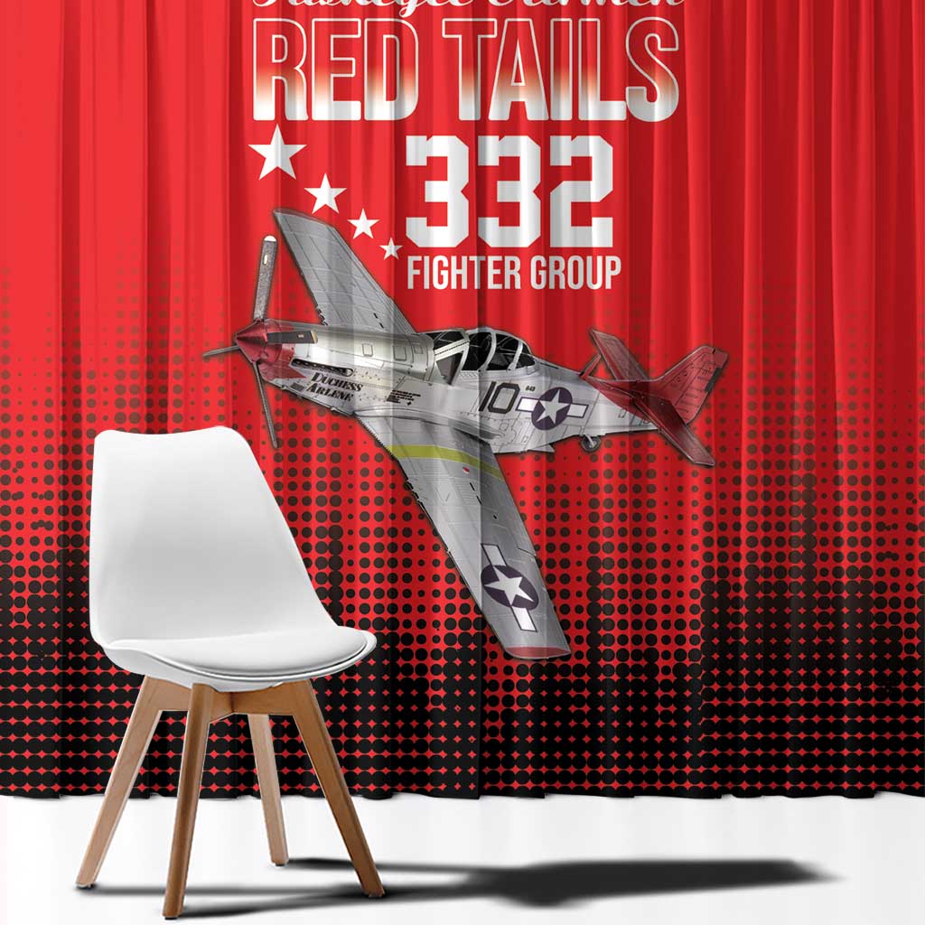 Tuskegee Airmen Red Tails Window Curtain 332nd Fighter Group WWII Tribute Red Style - Wonder Print Shop