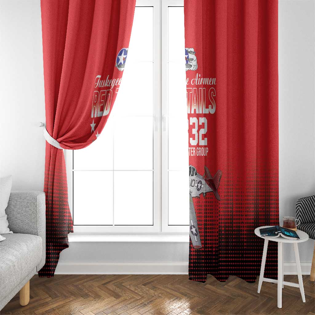 Tuskegee Airmen Red Tails Window Curtain 332nd Fighter Group WWII Tribute Red Style - Wonder Print Shop
