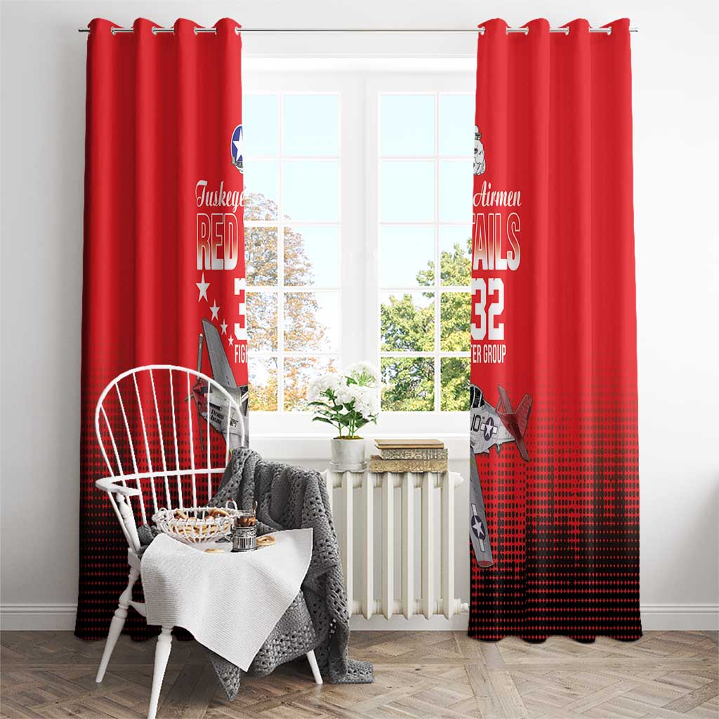 Tuskegee Airmen Red Tails Window Curtain 332nd Fighter Group WWII Tribute Red Style - Wonder Print Shop