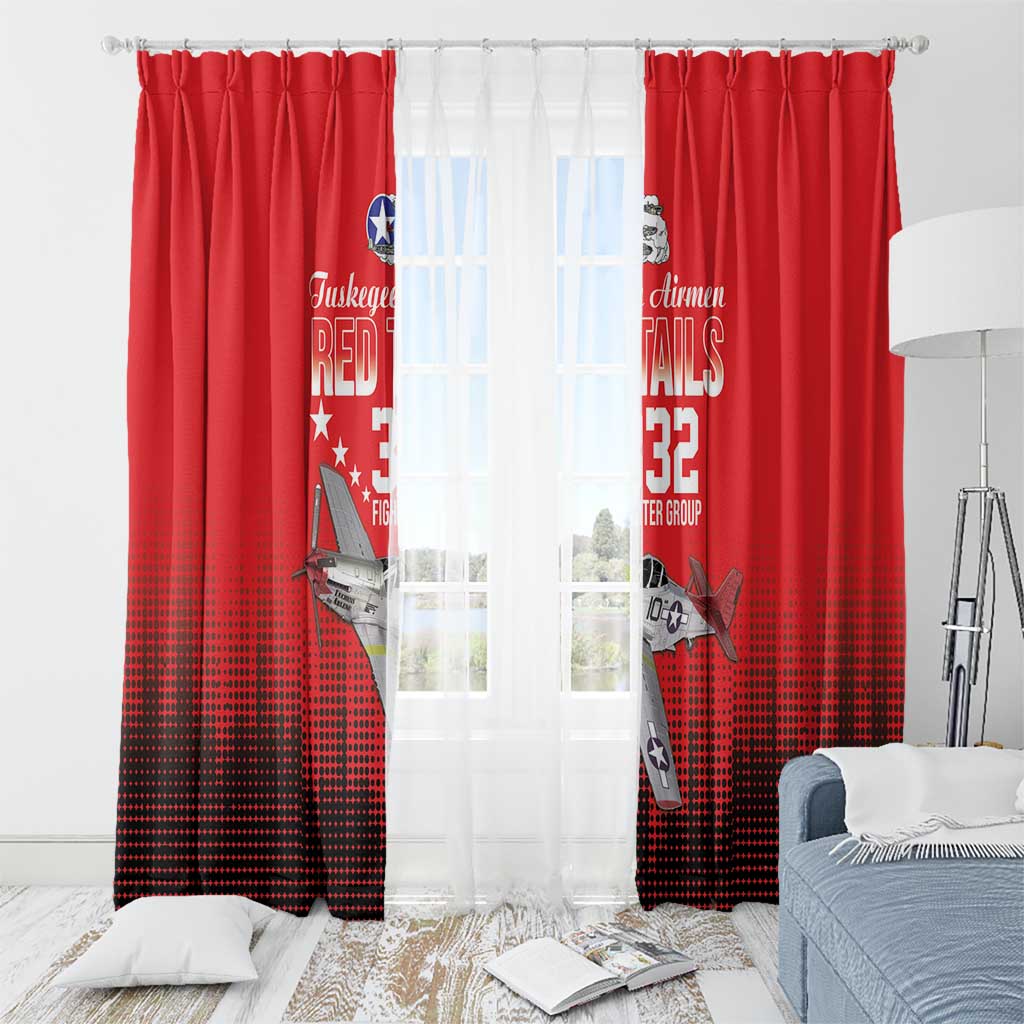 Tuskegee Airmen Red Tails Window Curtain 332nd Fighter Group WWII Tribute Red Style - Wonder Print Shop