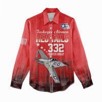 Tuskegee Airmen Red Tails Women Casual Shirt 332nd Fighter Group WWII Tribute Red Style - Wonder Print Shop
