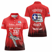 Tuskegee Airmen Red Tails Women Polo Shirt 332nd Fighter Group WWII Tribute Red Style - Wonder Print Shop