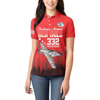 Tuskegee Airmen Red Tails Women Polo Shirt 332nd Fighter Group WWII Tribute Red Style - Wonder Print Shop