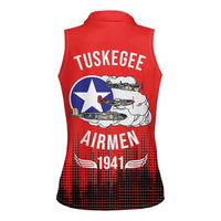 Tuskegee Airmen Red Tails Women Sleeveless Polo Shirt 332nd Fighter Group WWII Tribute Red Style - Wonder Print Shop