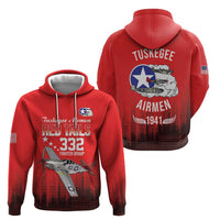 Tuskegee Airmen Red Tails Zip Hoodie 332nd Fighter Group WWII Tribute Red Style - Wonder Print Shop