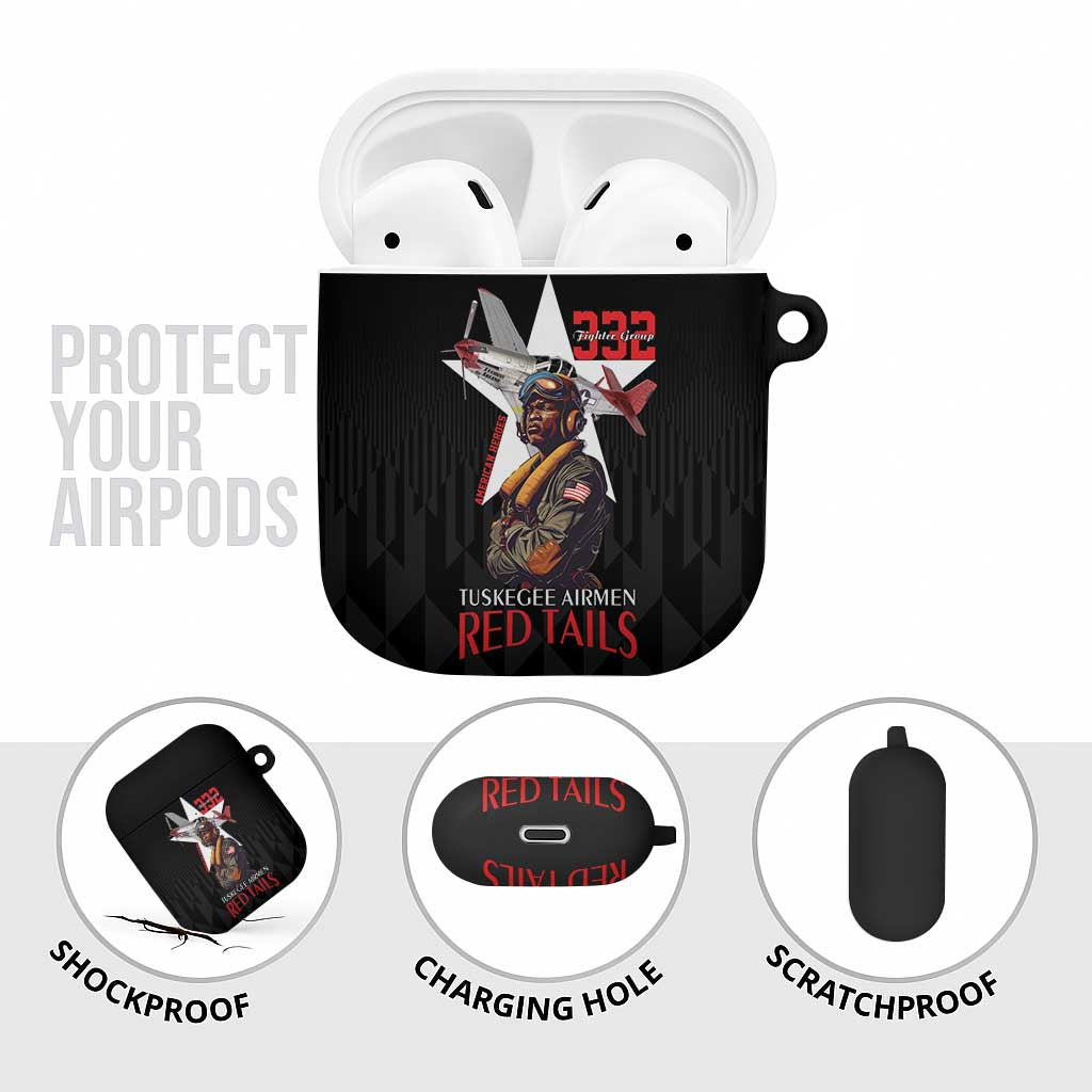 Tuskegee Airmen Red Tails AirPods Case African American Pilots Heritage Black Style - Wonder Print Shop