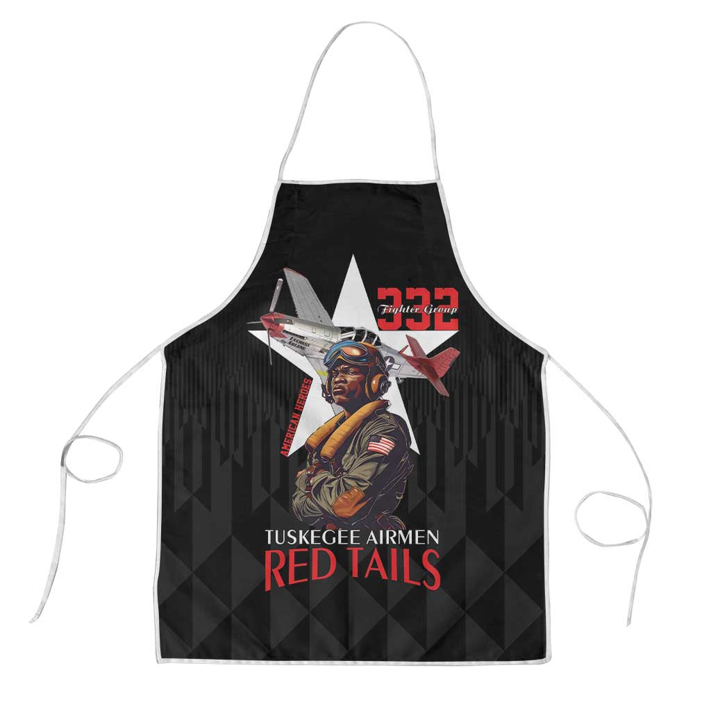 Tuskegee Airmen Red Tails Apron African American Pilots Heritage Black Style - Wonder Print Shop
