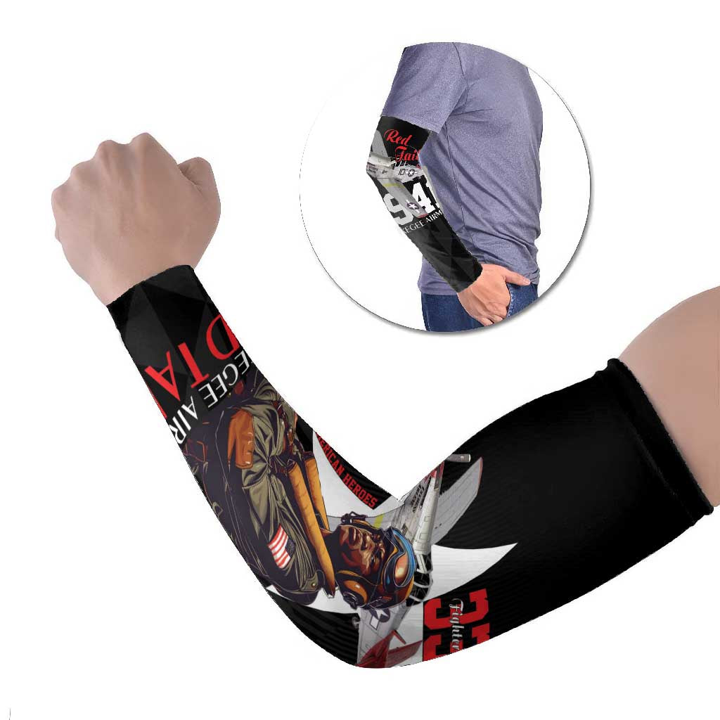Tuskegee Airmen Red Tails Arm Sleeves African American Pilots Heritage Black Style - Wonder Print Shop