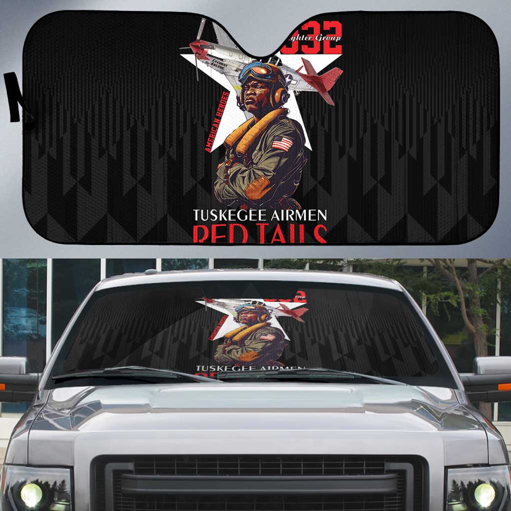 Tuskegee Airmen Red Tails Auto Sun Shade African American Pilots Heritage Black Style - Wonder Print Shop