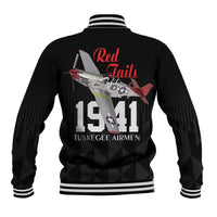 Tuskegee Airmen Red Tails Baseball Jacket African American Pilots Heritage Black Style - Wonder Print Shop