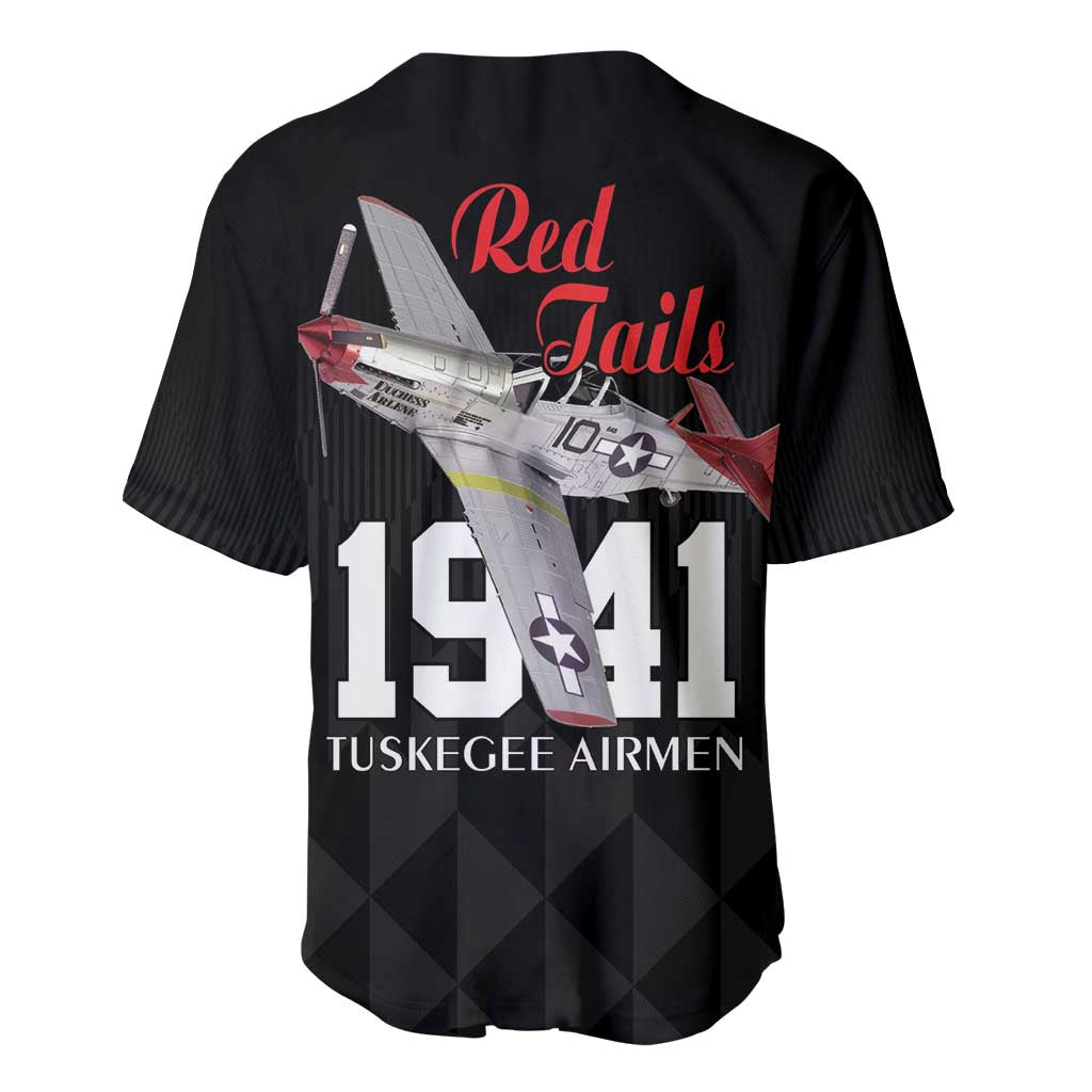 Tuskegee Airmen Red Tails Baseball Jersey African American Pilots Heritage Black Style - Wonder Print Shop