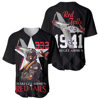 Tuskegee Airmen Red Tails Baseball Jersey African American Pilots Heritage Black Style - Wonder Print Shop