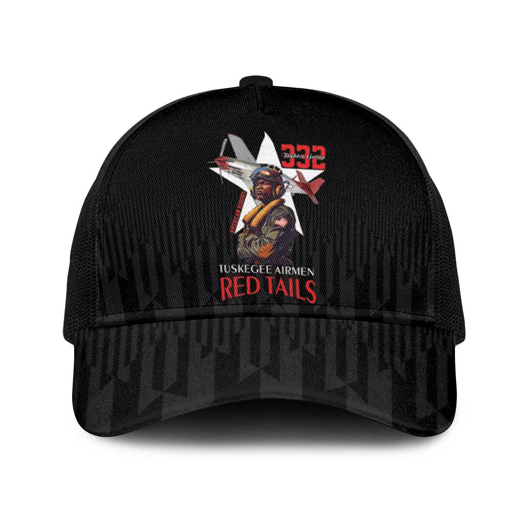 Tuskegee Airmen Red Tails Baseball Net Cap African American Pilots Heritage Black Style - Wonder Print Shop