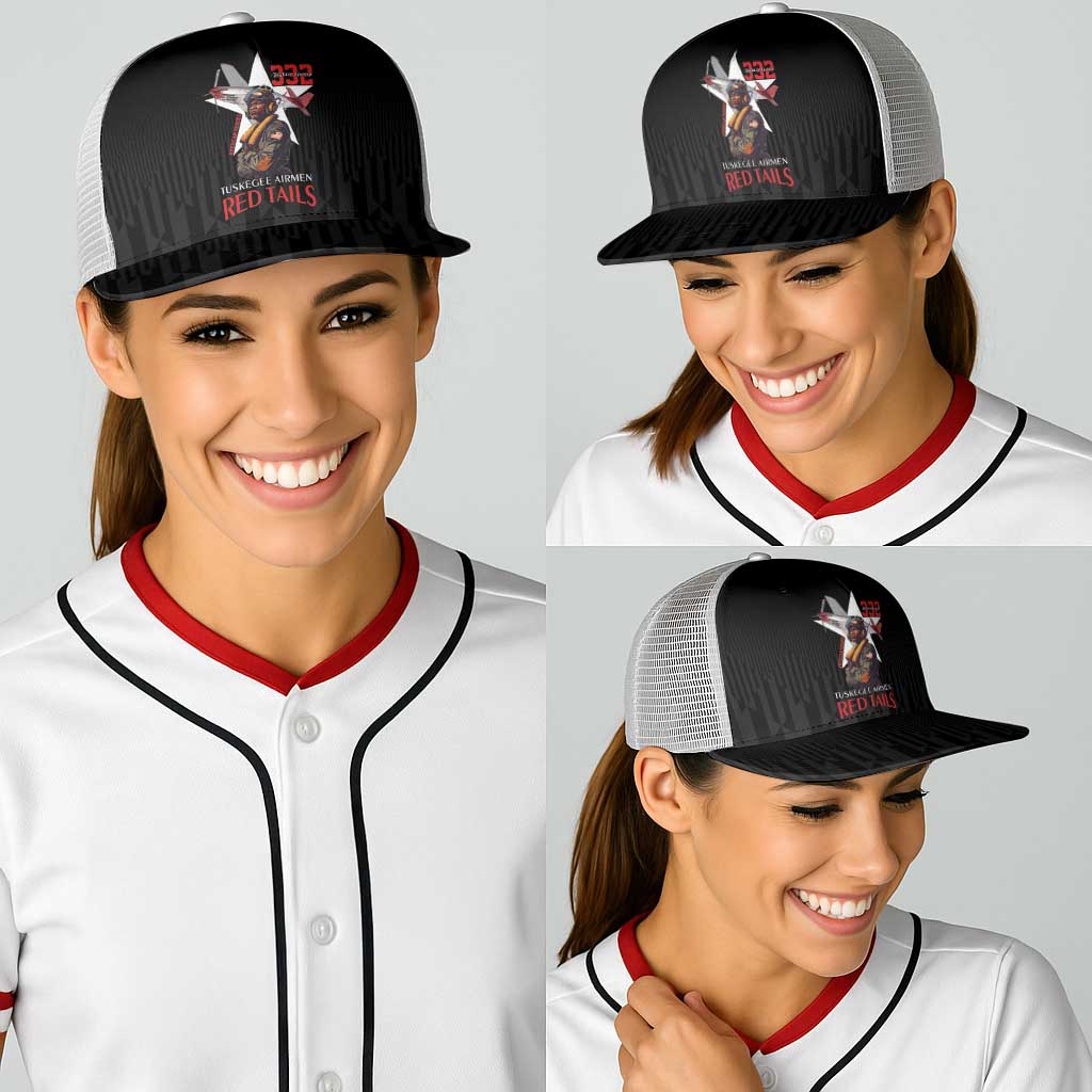 Tuskegee Airmen Red Tails Baseball Net Cap African American Pilots Heritage Black Style - Wonder Print Shop