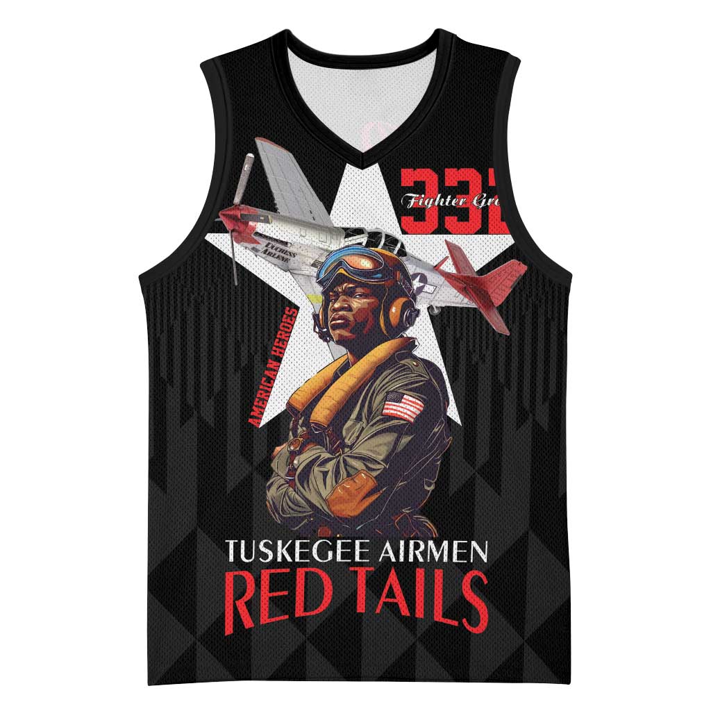 Tuskegee Airmen Red Tails Basketball Jersey African American Pilots Heritage Black Style - Wonder Print Shop