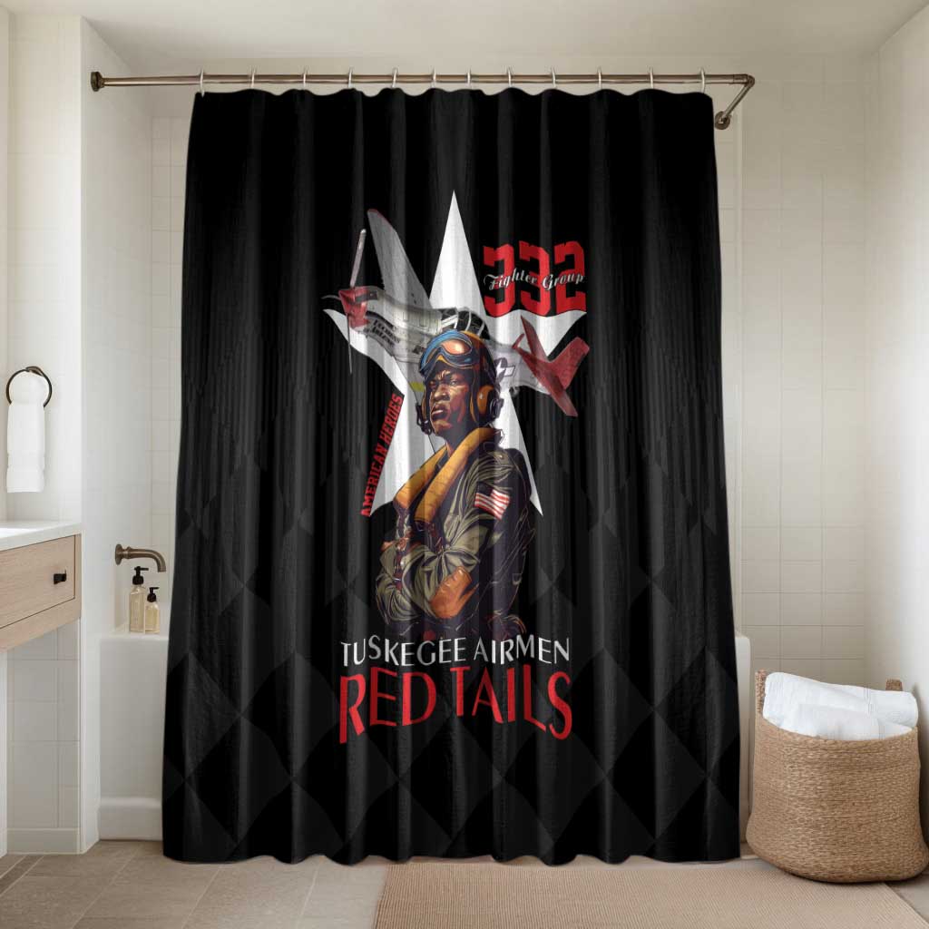 Tuskegee Airmen Red Tails Bathroom Set African American Pilots Heritage Black Style - Wonder Print Shop
